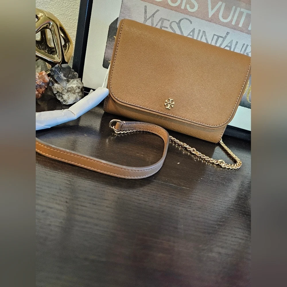 Tory Burch Emerson Wallet Crossbody Bag with Gold Chain